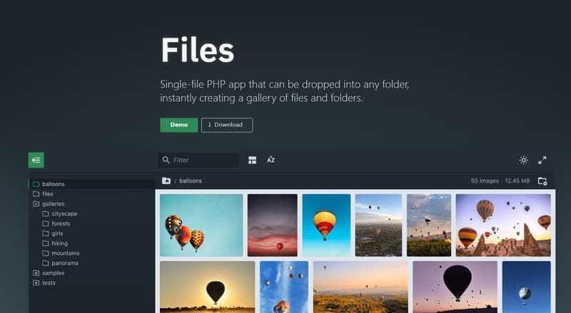 Files Gallery—轻量级的单文件 PHP 应用程序插图