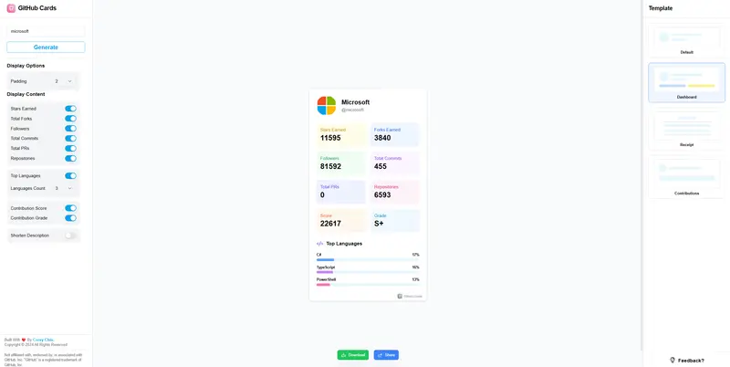 GitHub Cards—展示个人 GitHub 成就的精美卡片插图