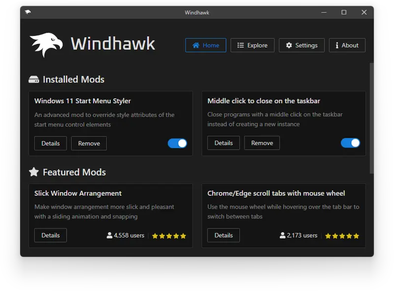 Windhawk—专为Windows系统设计的开源定制工具插图