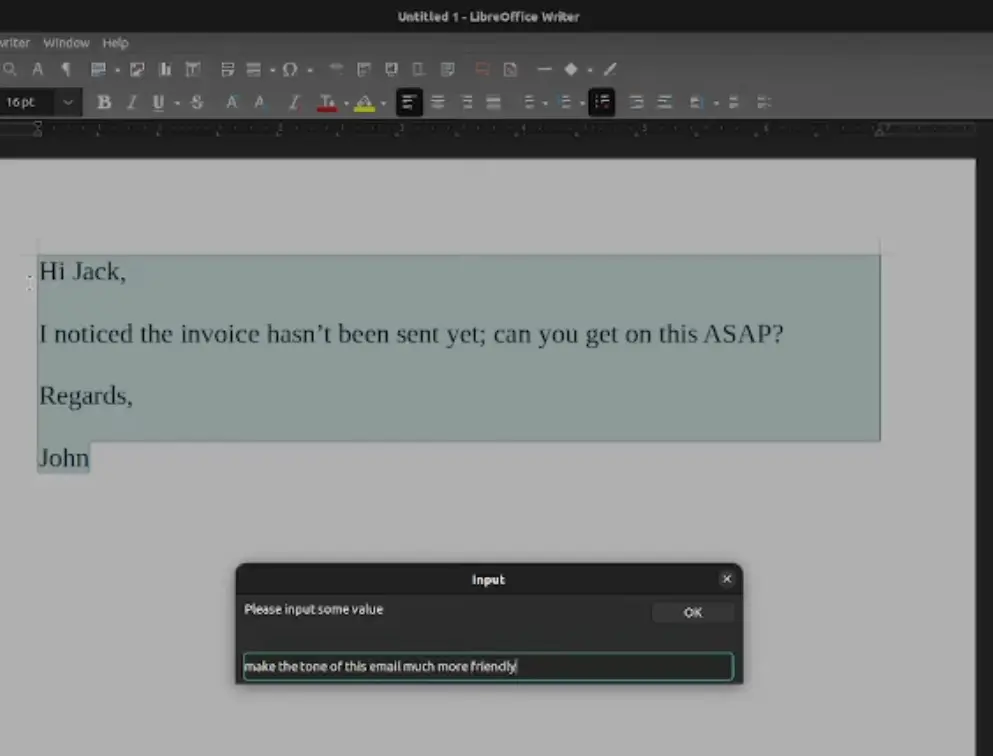 Localwriter—为LibreOffice Writer加入本地生成式 AI 功能的扩展插图