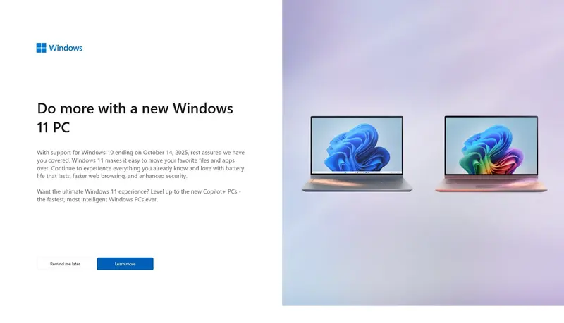 微软用来提醒用户Windows 10支持即将结束的全屏弹窗出现了故障，导致系统停止响应插图2