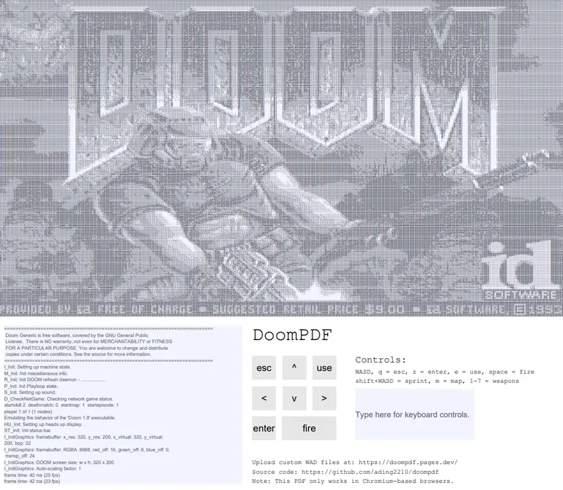 DoomPDF—在PDF中运行《毁灭战士》插图